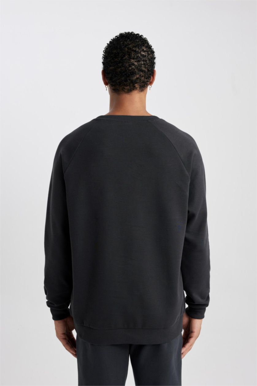 رجال أنثرا سويت شيرت قصة عادية من قماش سكوبا من DeFactoFit