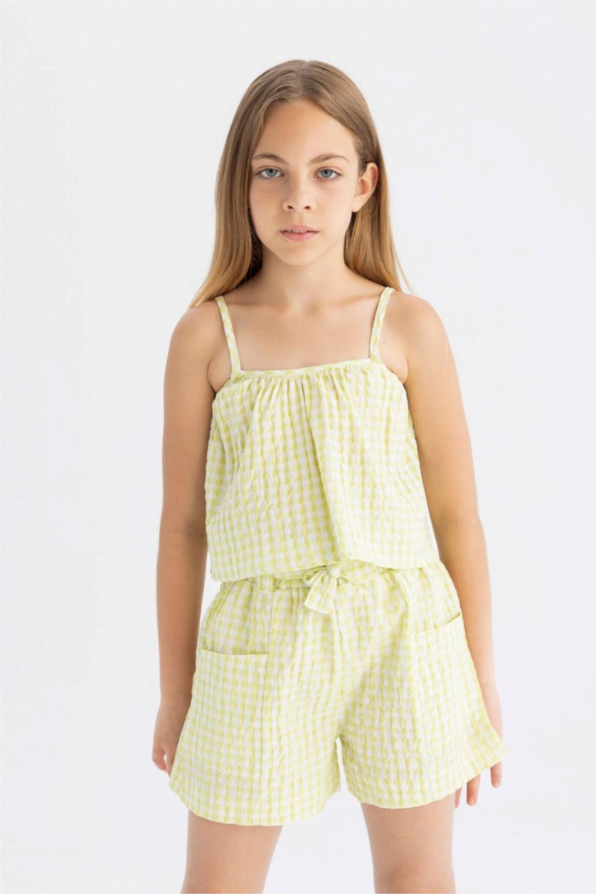 Girls & Teens Yellow Girl Paperbag Shorts