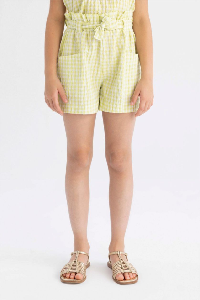 Girls & Teens Yellow Girl Paperbag Shorts