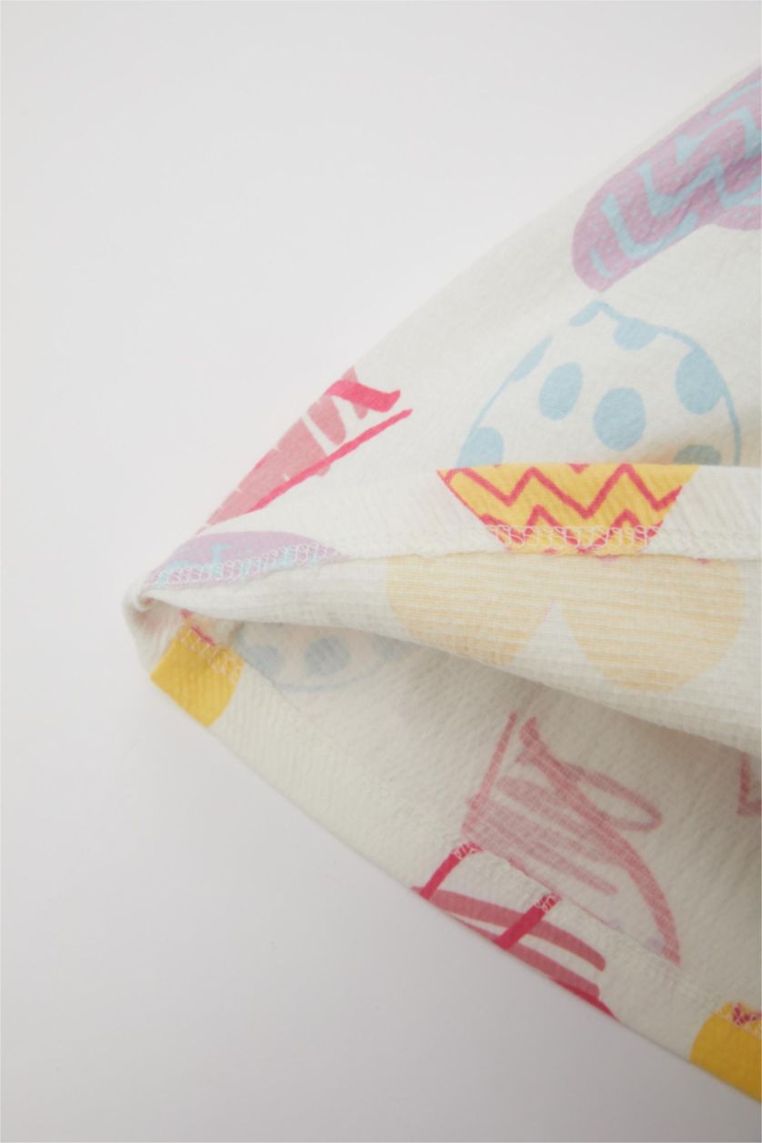 Baby Girl White Regular Fit Short Sleeve Knitted Dress