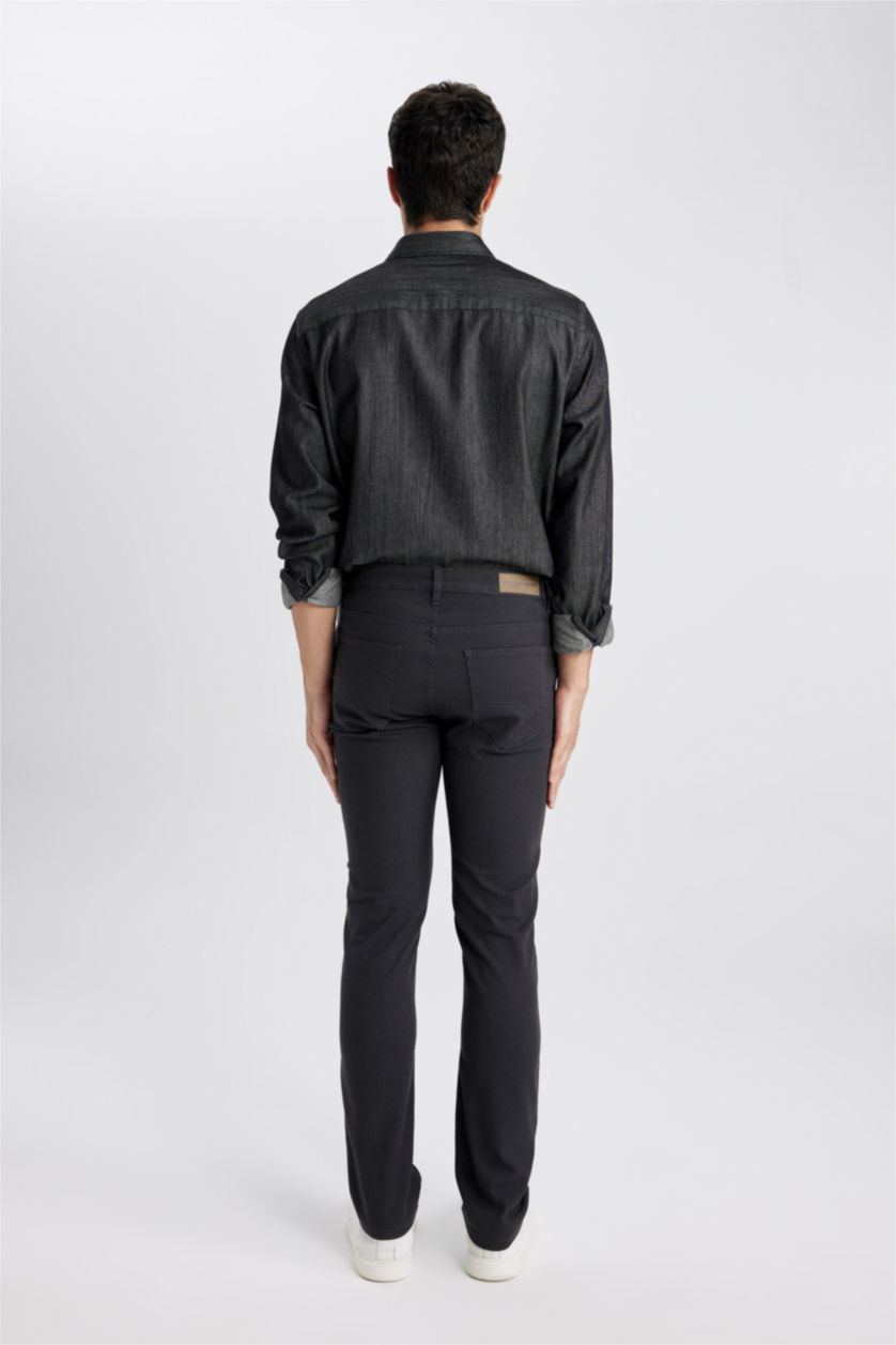 Ерлер Қою Сұр слим пішімі Шалбар