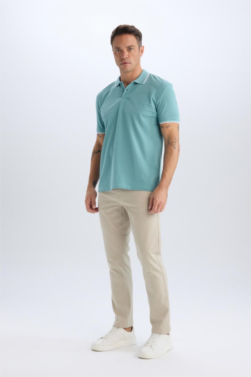 Erkek Kum Slim Fit Dar Kesim Dar Paça Chino Kanvas Pantolon