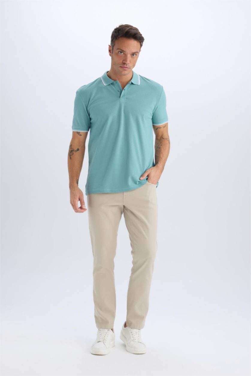 Erkek Kum Slim Fit Dar Kesim Dar Paça Chino Kanvas Pantolon