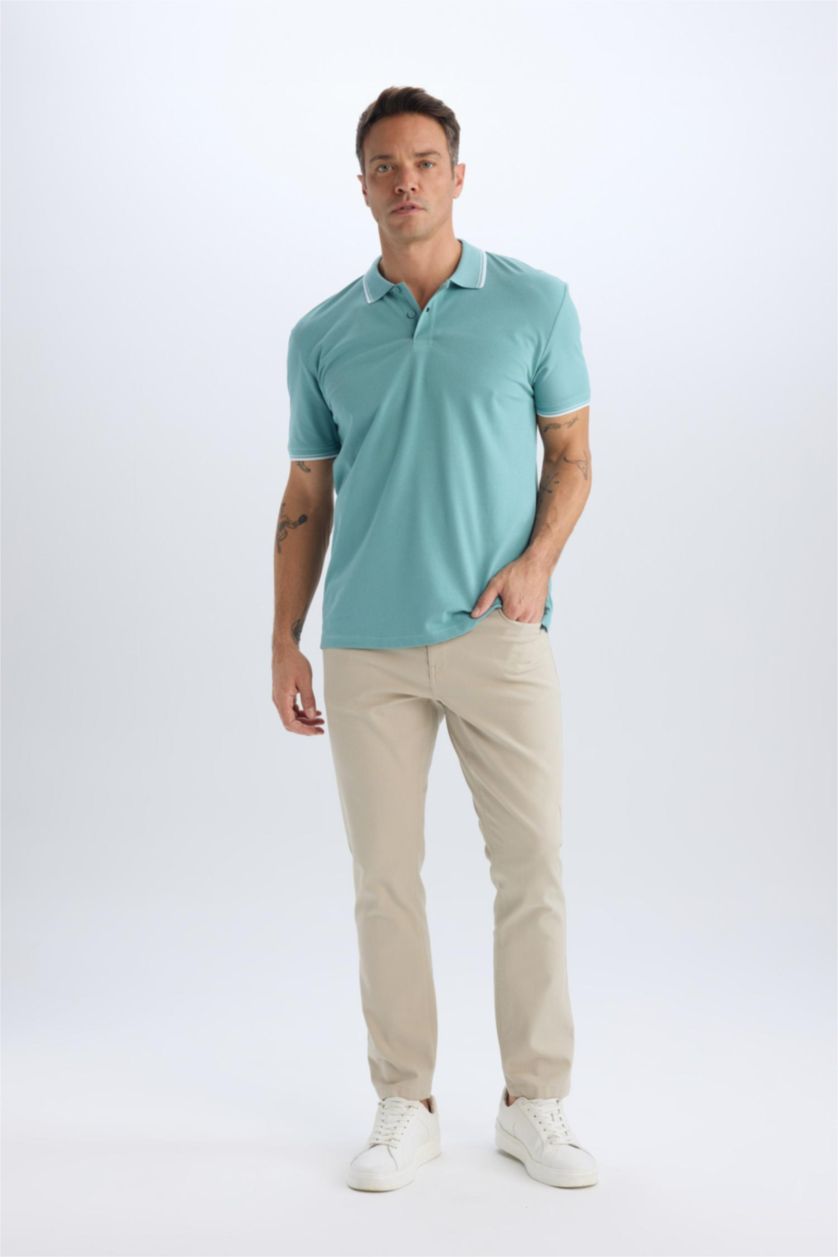 Erkek Kum Slim Fit Dar Kesim Dar Paça Chino Kanvas Pantolon