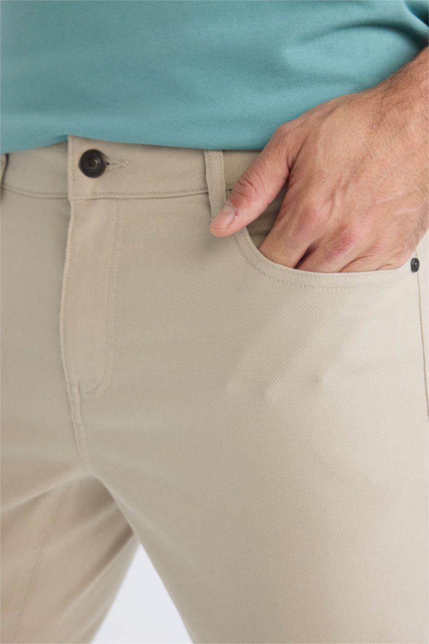 Erkek Kum Slim Fit Dar Kesim Dar Paça Chino Kanvas Pantolon