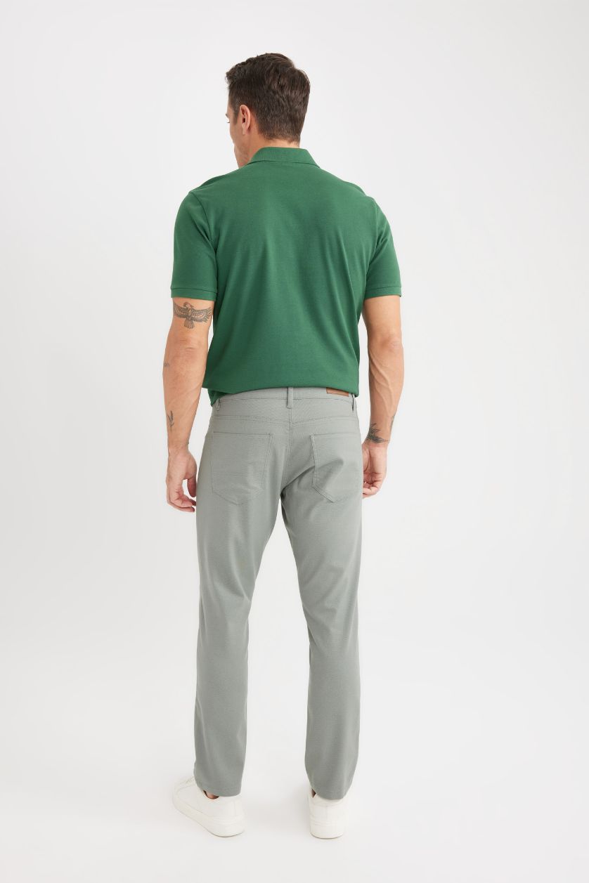 Erkek Haki Slim Fit Dar Kesim Dar Paça Chino Kanvas Pantolon