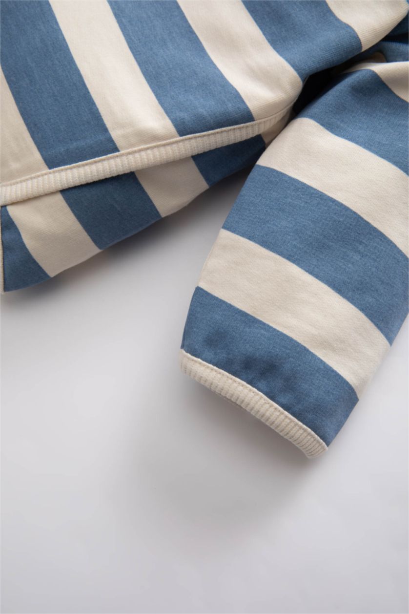 BÉBÉ FILLE Bleu Sweatshirt Rayé Col Rond pour Bébé Fille