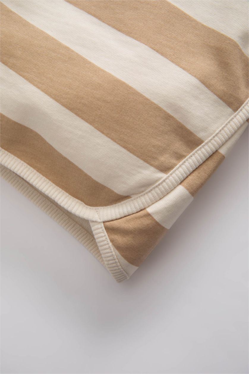 طفلة صغيرة فيزوني داكن سويت شيرت بناتي مخطط قصة عادية برقبة مستديرة