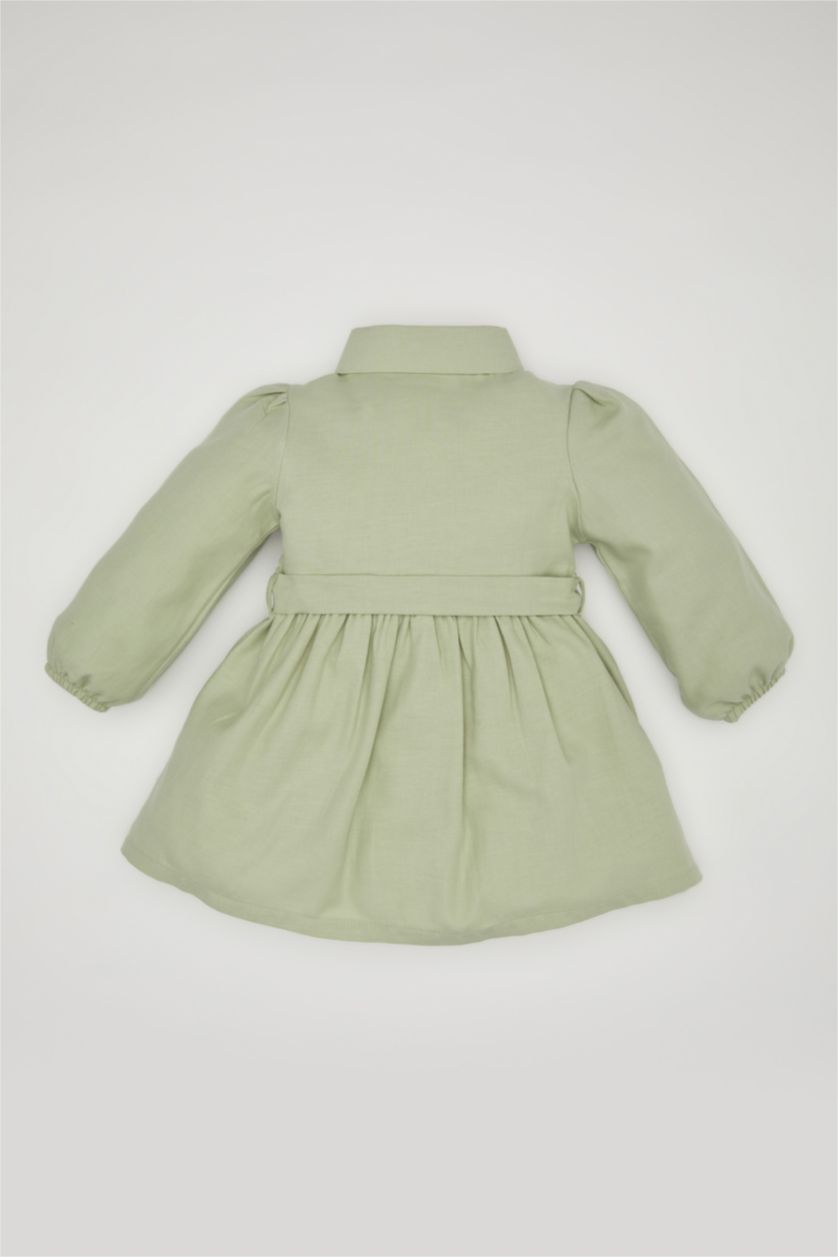 BABY GIRL Mint Baby Girl Long Sleeve Twill Dress