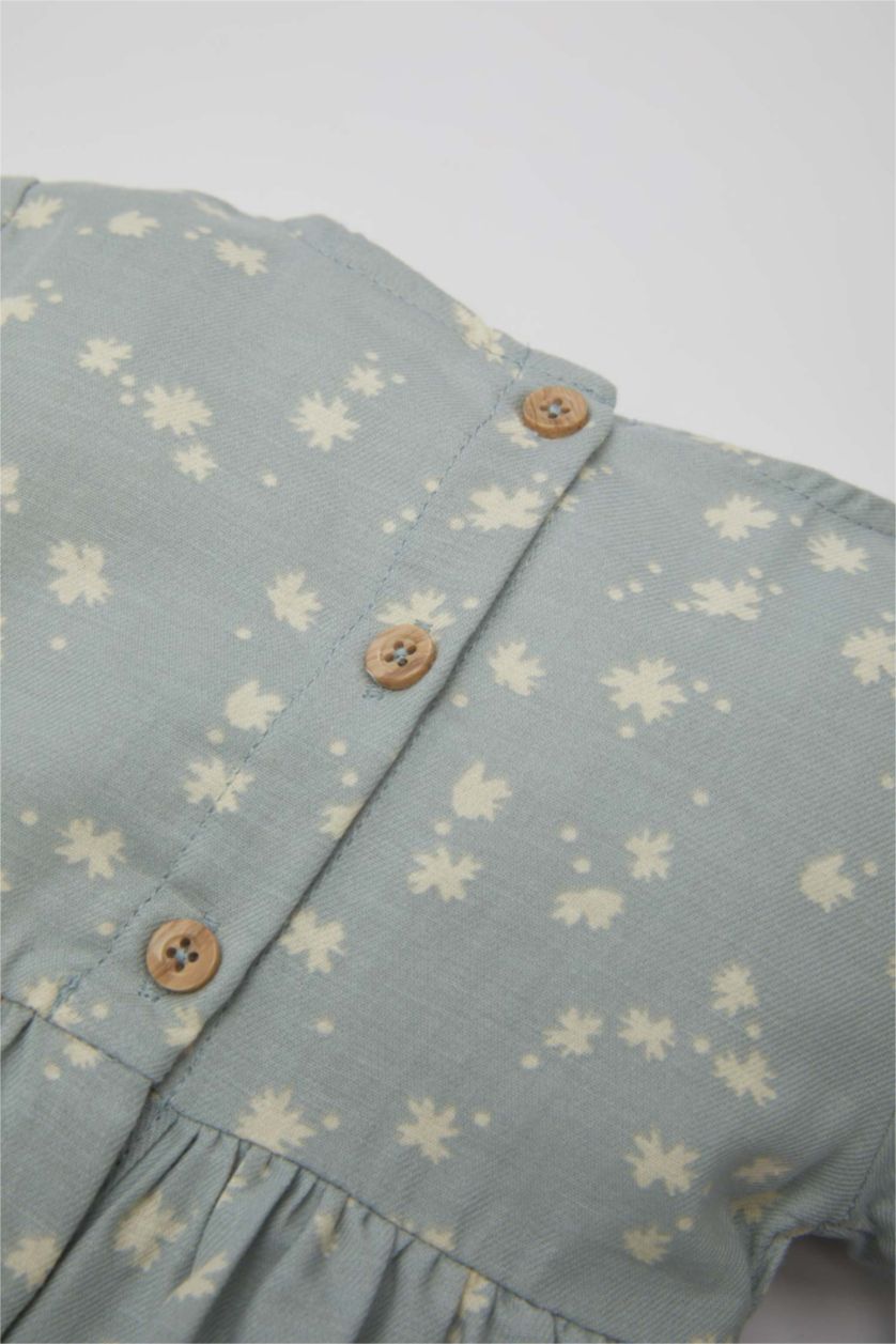 BÉBÉ FILLE Bleu Robe à Manches Longues à motifs de Fleurs pour Bébé Fille