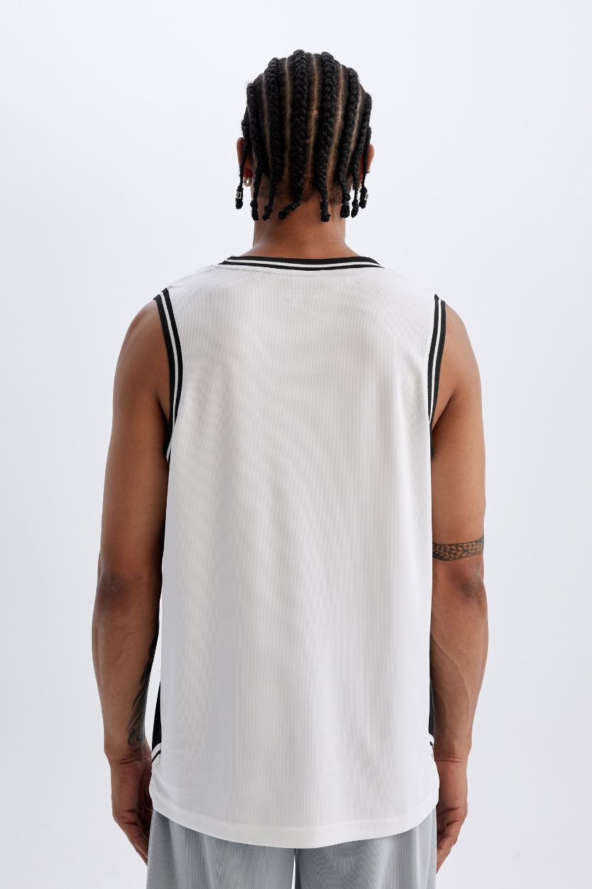 Мужчины Белый Майка стандартного кроя с принтом, DeFactoFit