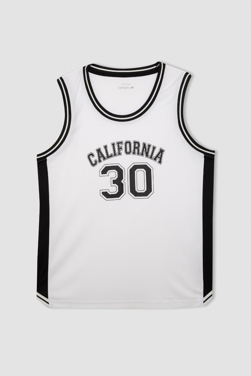 Мужчины Белый Майка стандартного кроя с принтом, DeFactoFit