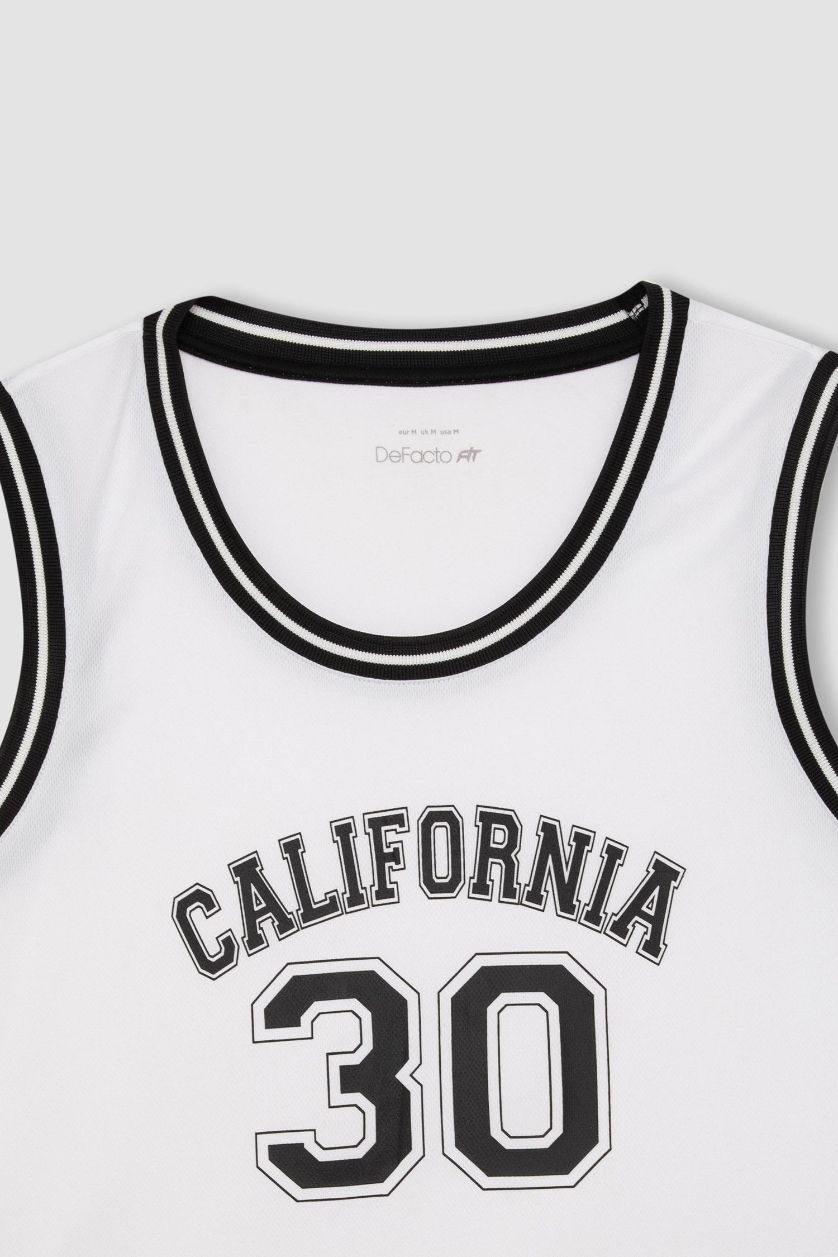 Мужчины Белый Майка стандартного кроя с принтом, DeFactoFit