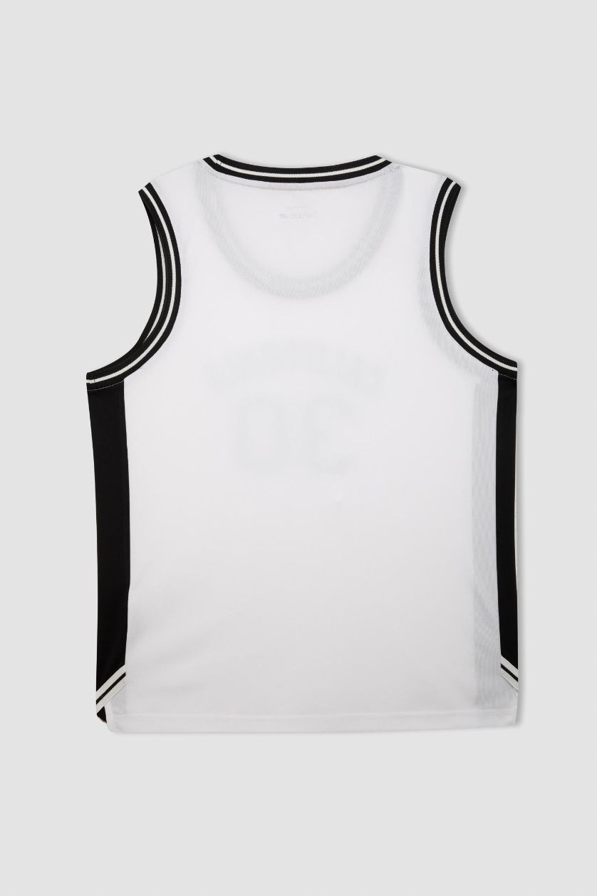 Мужчины Белый Майка стандартного кроя с принтом, DeFactoFit