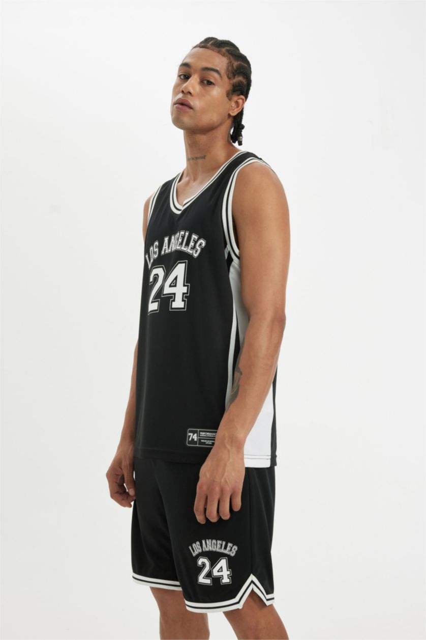 Man Black DeFactoFit Standard Fit Heavy Fabric Sleeveless T-Shirt