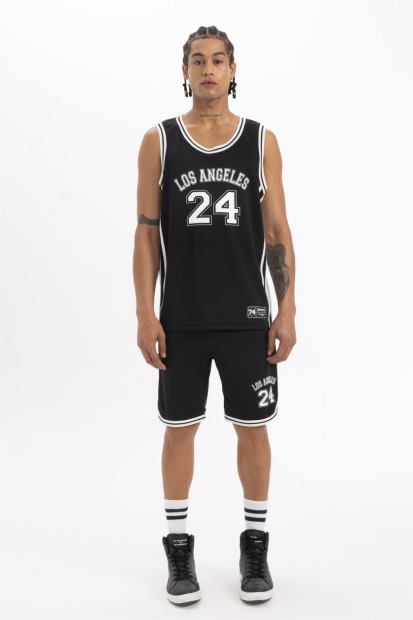 Man Black DeFactoFit Standard Fit Heavy Fabric Sleeveless T-Shirt