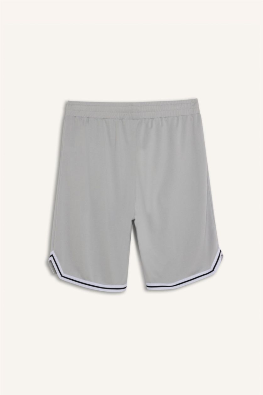 Man Light Grey DeFactoFit Fast Drying Standard Fit Sports Shorts