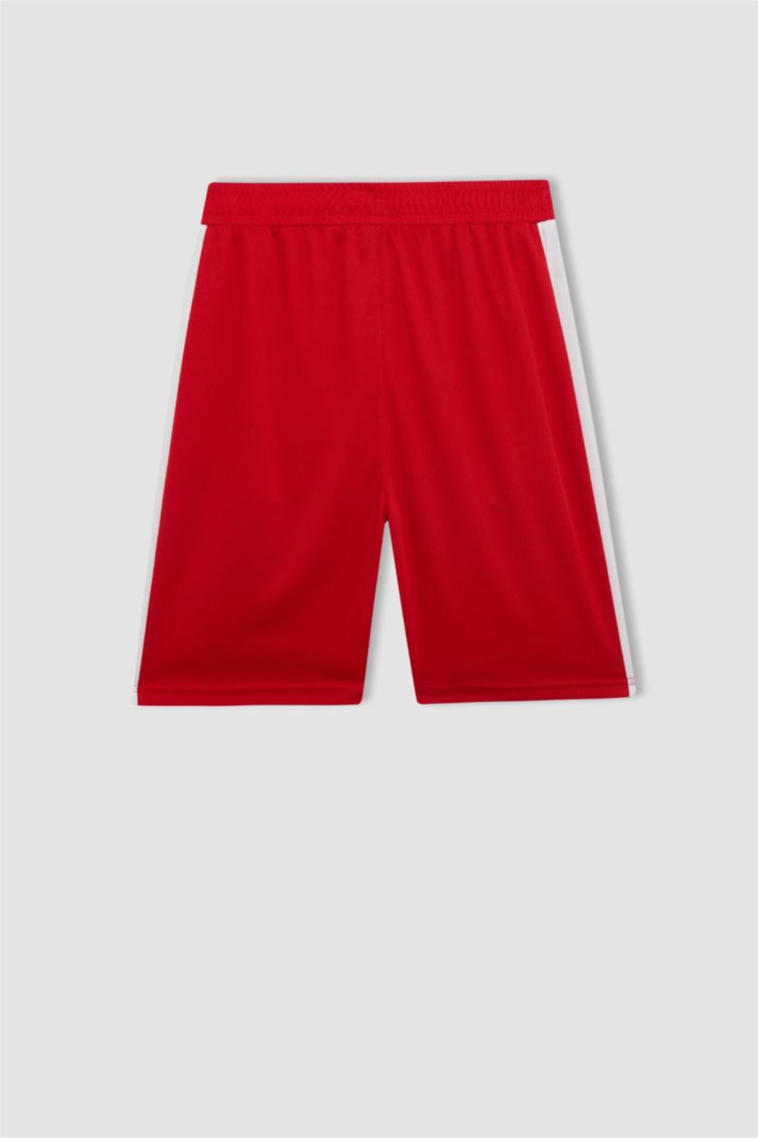 Erkek Kırmızı DeFactoFit Standart Fit Sporcu Kısa Paça Ağır Kumaş Şort