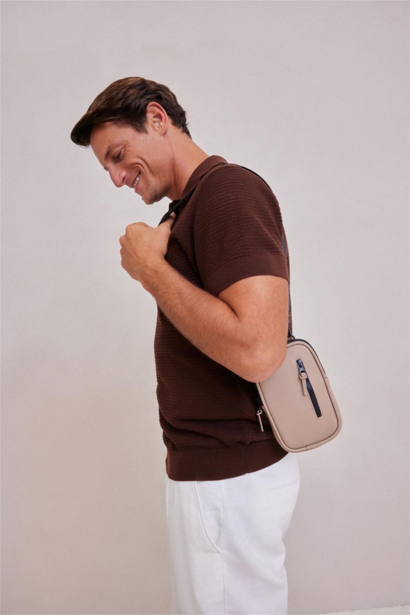 Erkek Vizon Erkek Orta Suni Deri Telefon Çantası