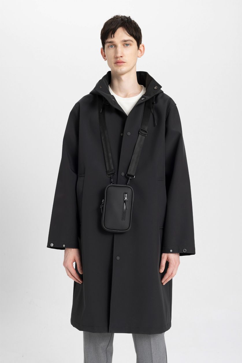 Erkek Siyah Erkek Orta Suni Deri Telefon Çantası