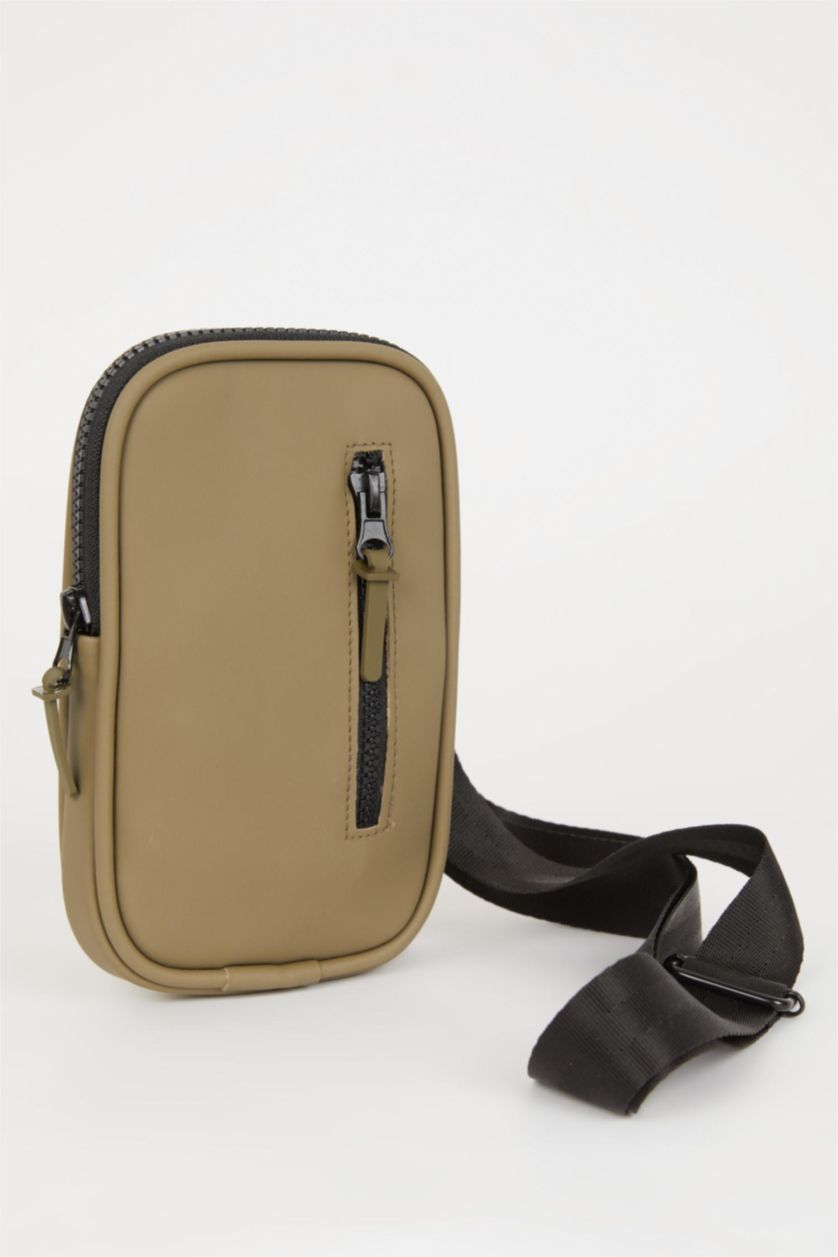 Erkek Haki Erkek Orta Suni Deri Telefon Çantası