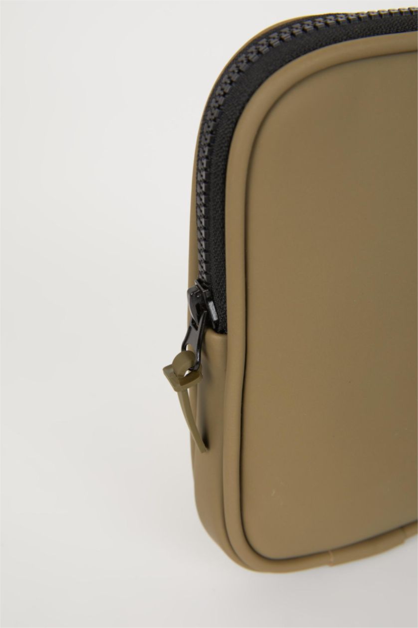 Erkek Haki Erkek Orta Suni Deri Telefon Çantası