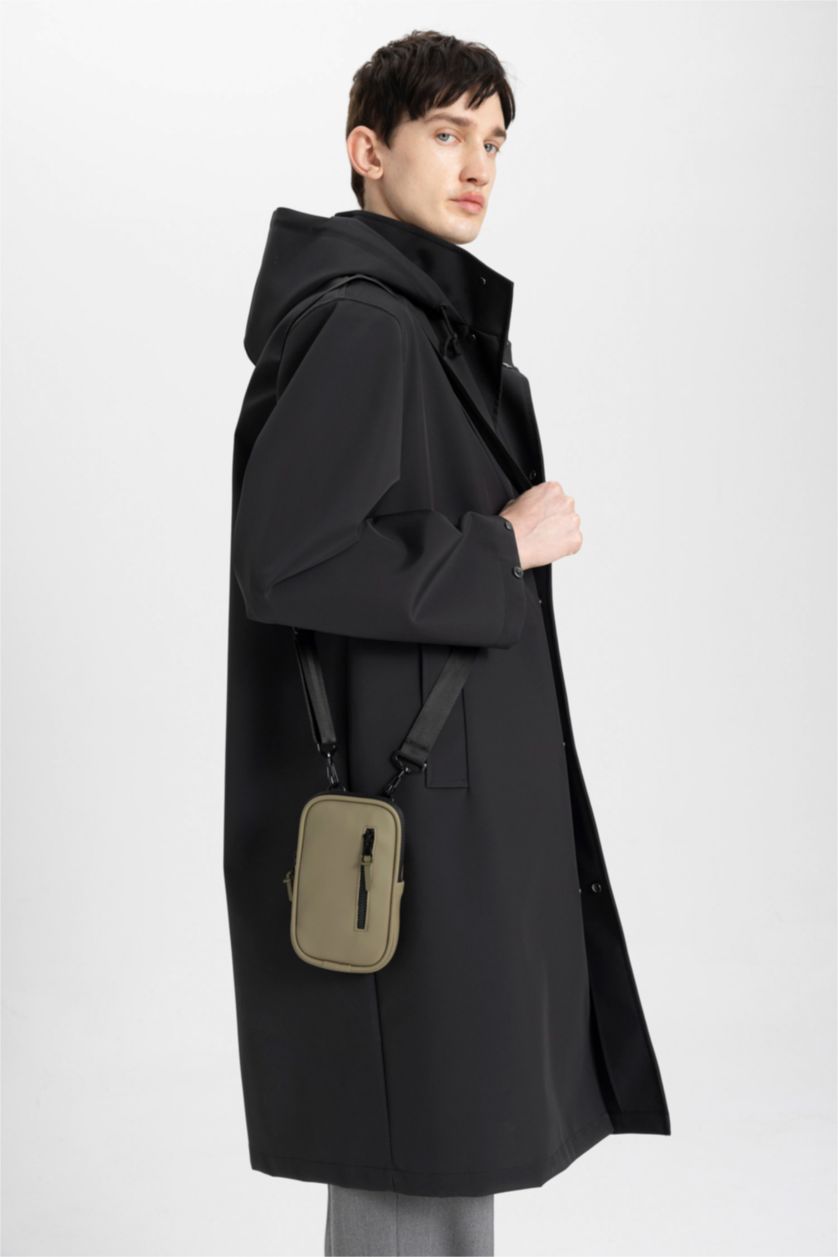 Erkek Haki Erkek Orta Suni Deri Telefon Çantası