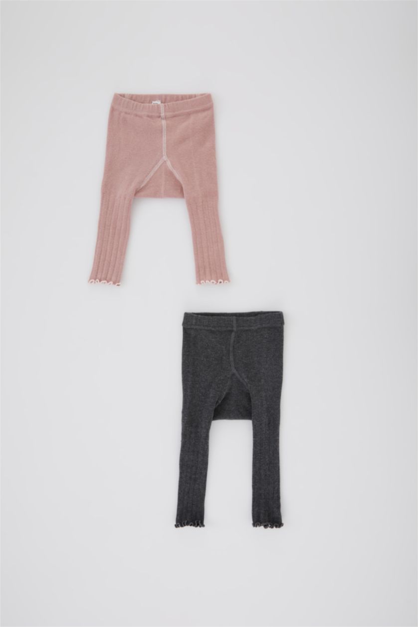 BÉBÉ FILLE Rose Collants Taille Normale Pour Bébé Fille - 2 Pièces