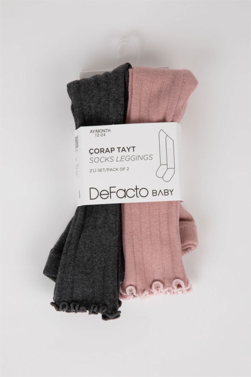 BÉBÉ FILLE Rose Collants Taille Normale Pour Bébé Fille - 2 Pièces