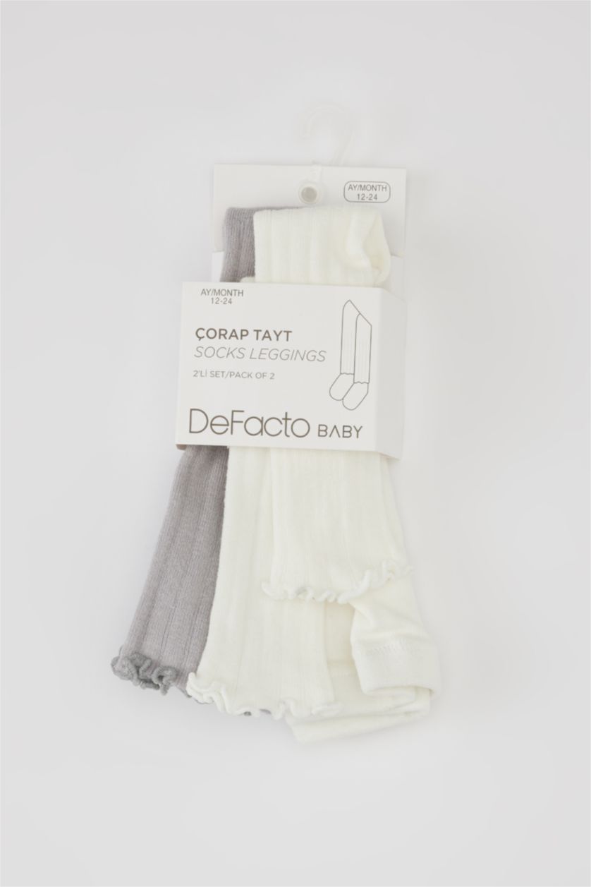 BÉBÉ FILLE Violet Collants Taille Normale Pour Bébé Fille - 2 Pièces