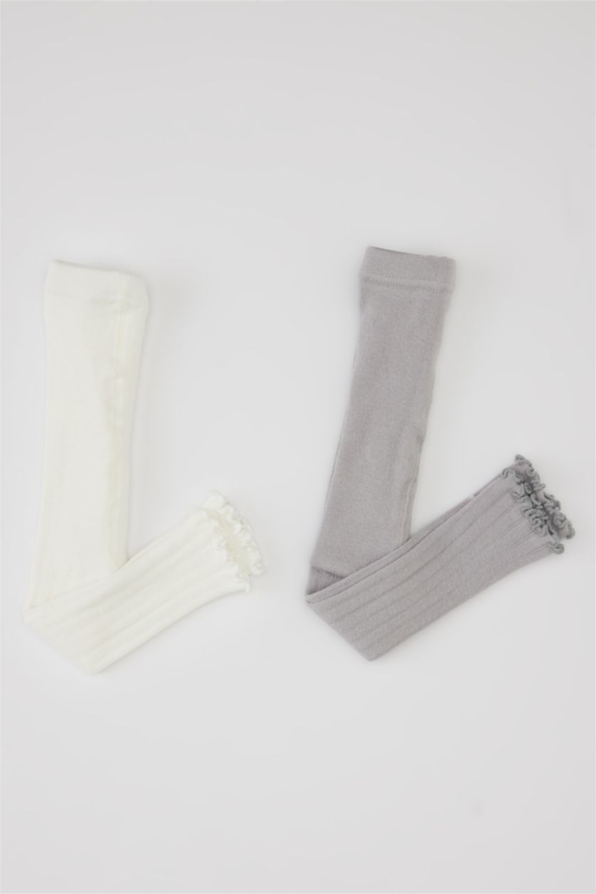 BÉBÉ FILLE Violet Collants Taille Normale Pour Bébé Fille - 2 Pièces