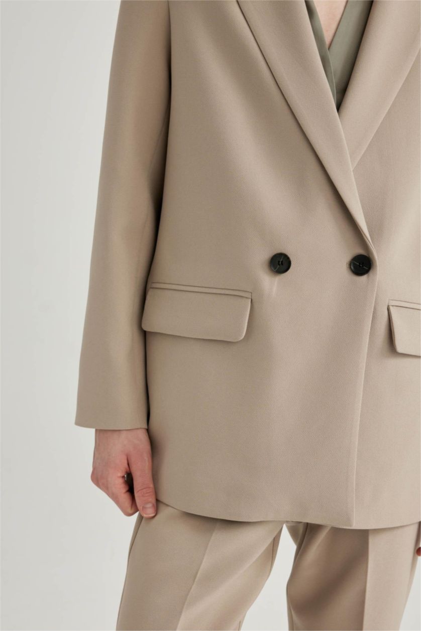 Kadın Bej Oversıze Blazer Ceket