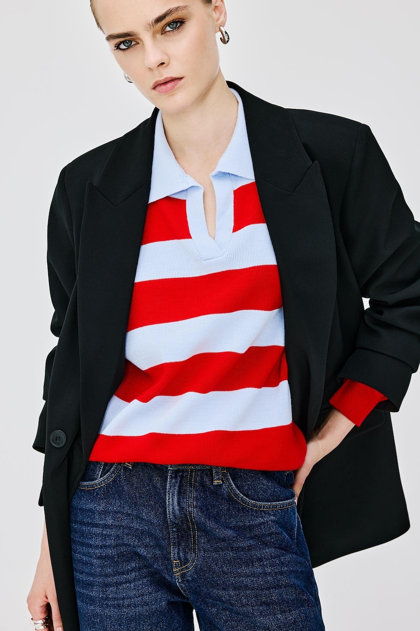 Women Black Oversize Fit Blazer