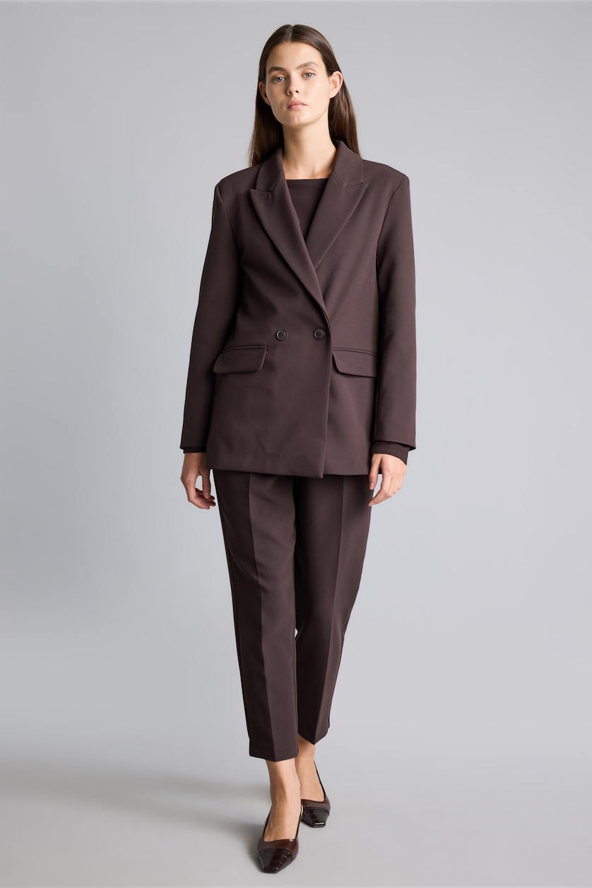 Kadın Kahve Oversıze Blazer Ceket