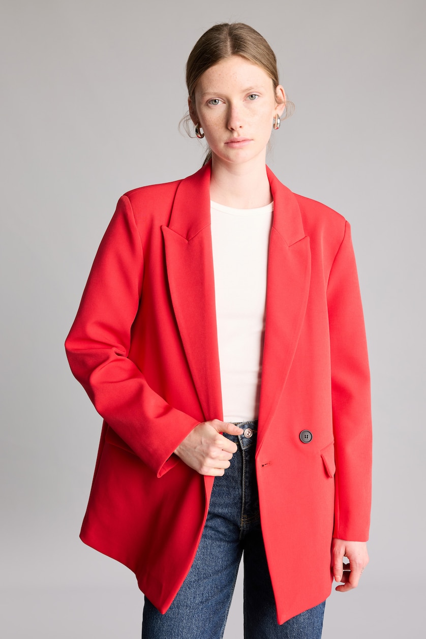 Kadın Kırmızı Oversıze Blazer Ceket
