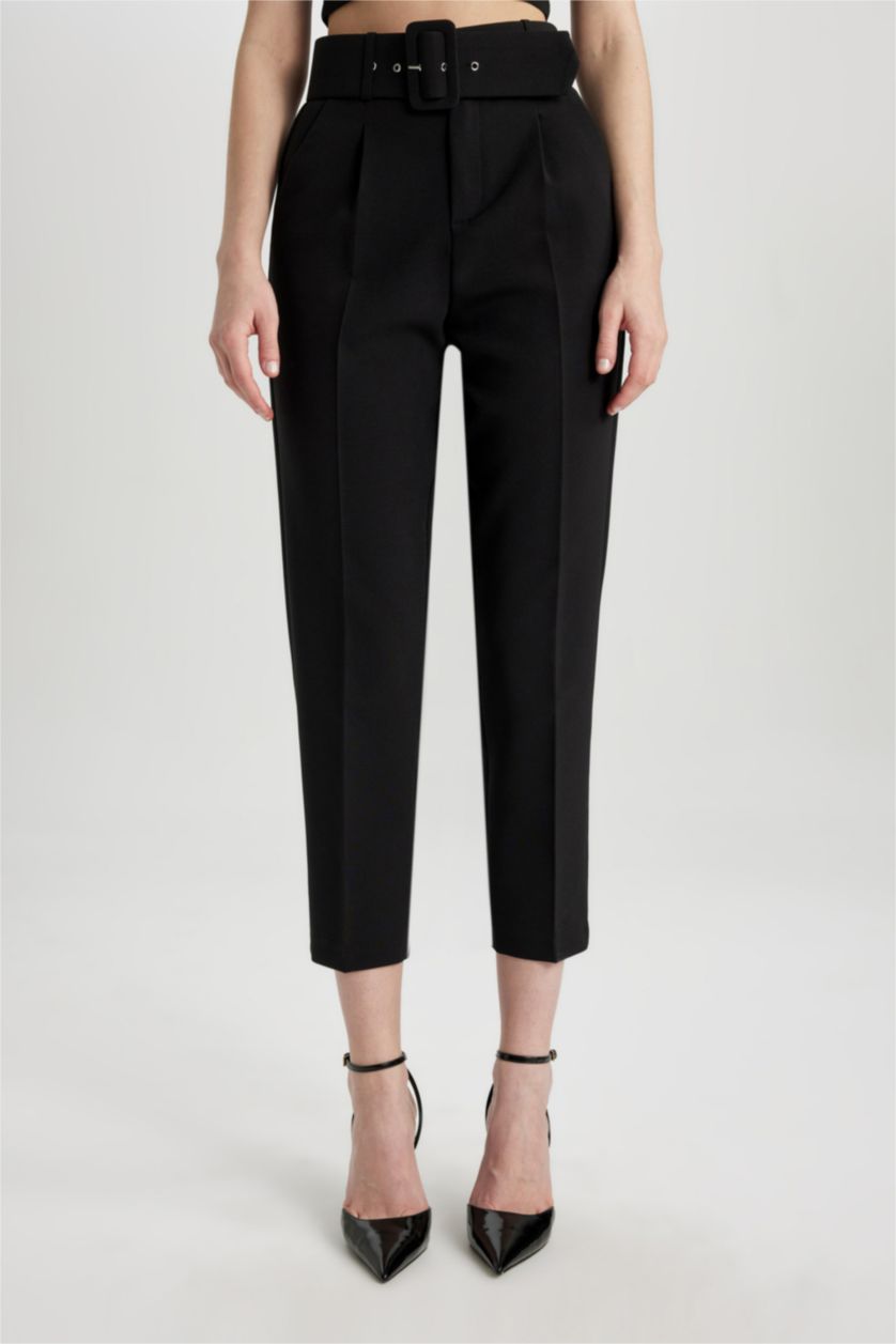 نساء أسود سروال قصير فيت برجل عادي وخصر عالي