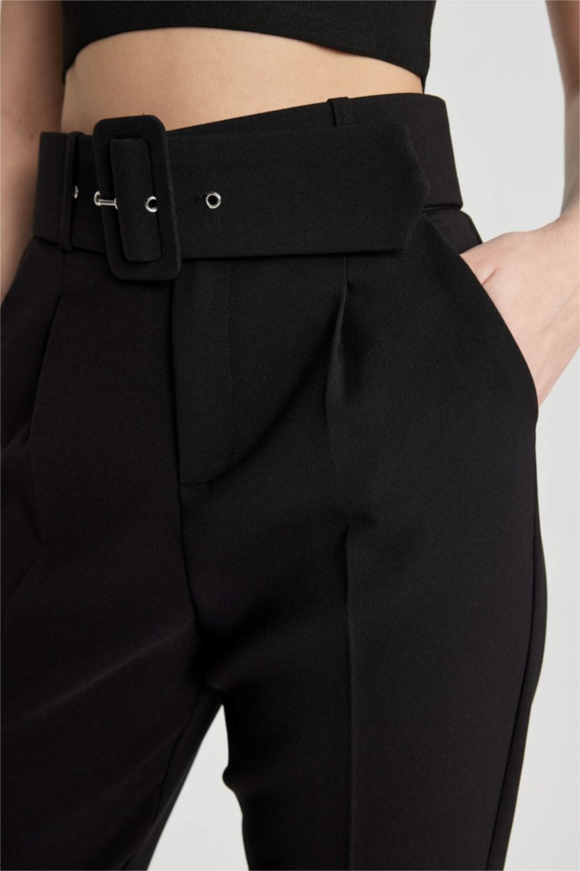 نساء أسود سروال قصير فيت برجل عادي وخصر عالي