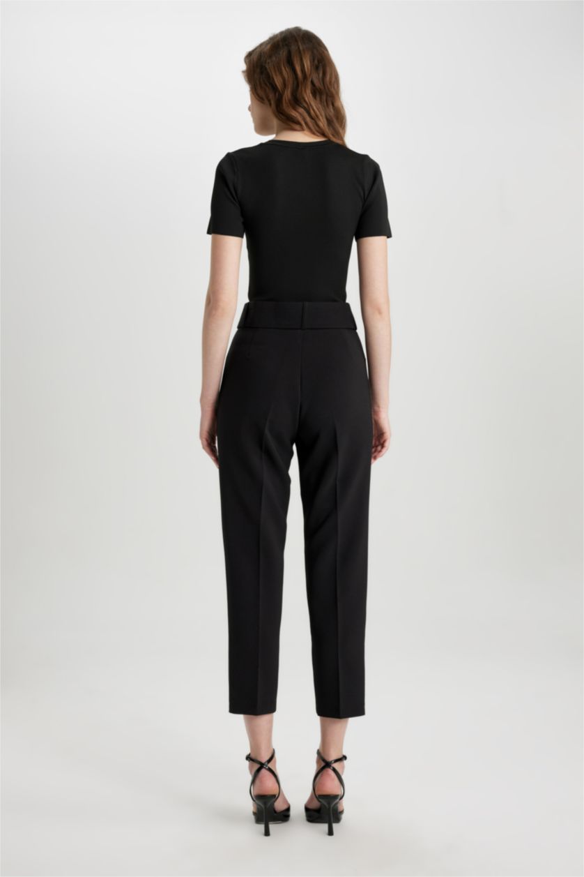 نساء أسود سروال قصير فيت برجل عادي وخصر عالي