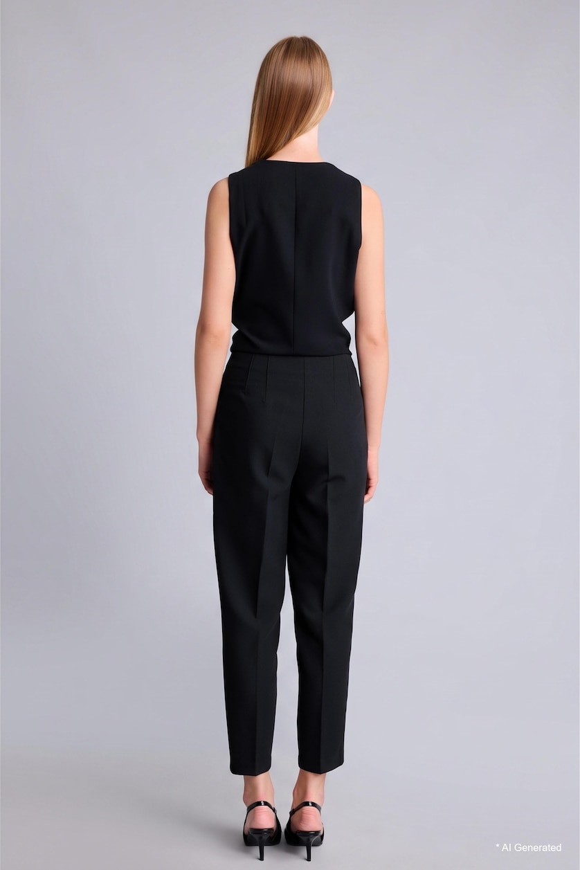 Kadın Siyah Carrot Fit Pantolon
