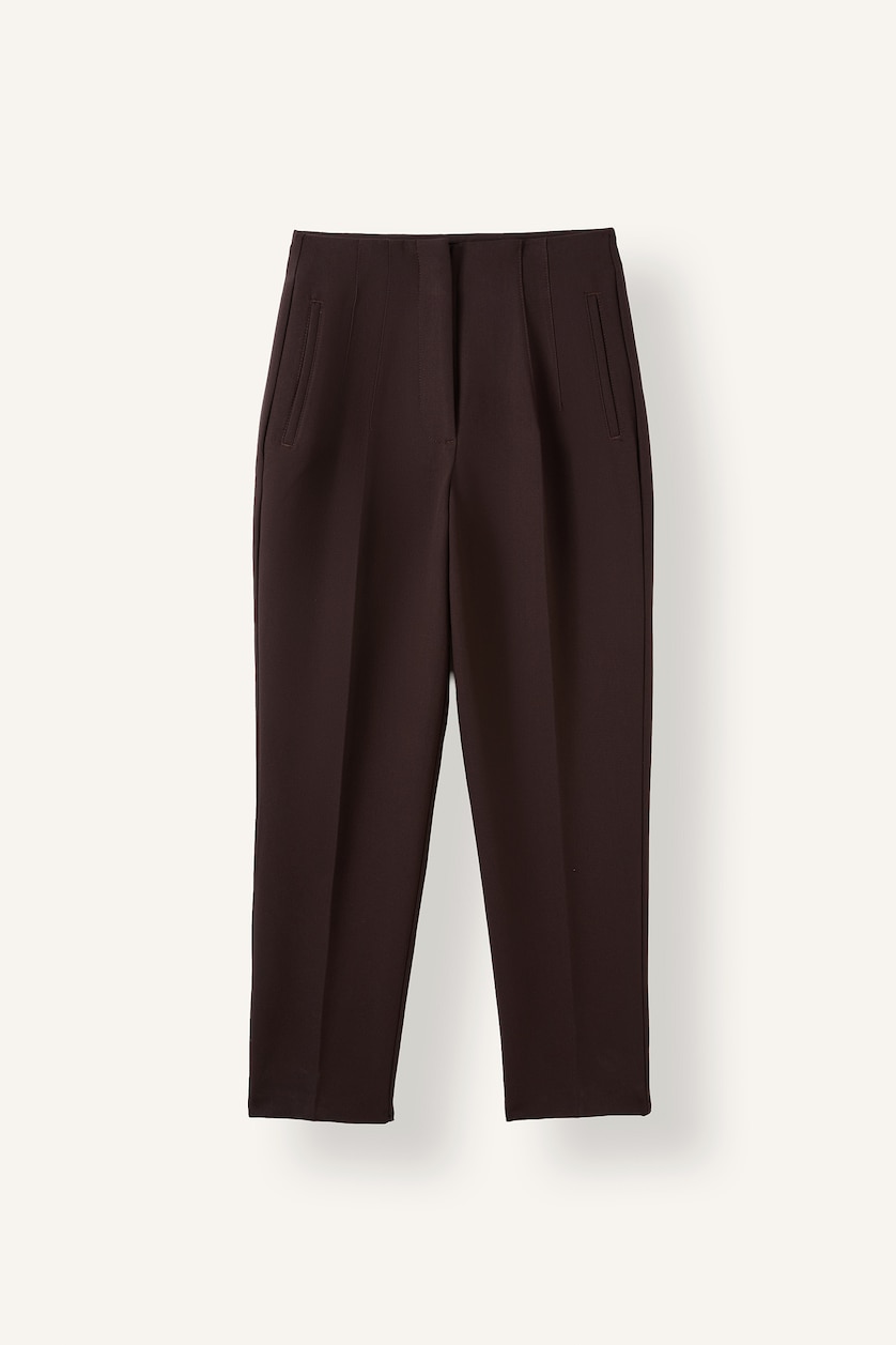 Kadın Kahve Carrot Fit Crop Pantolon