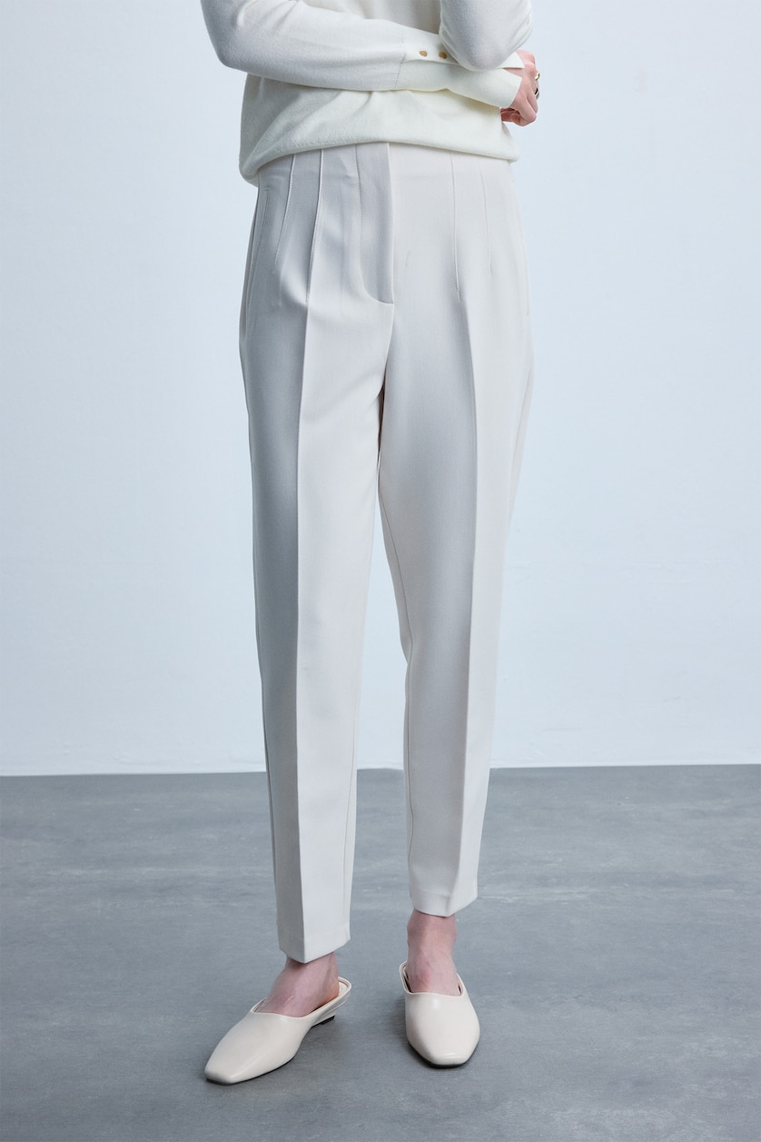 Kadın Ekru Carrot Fit Pantolon