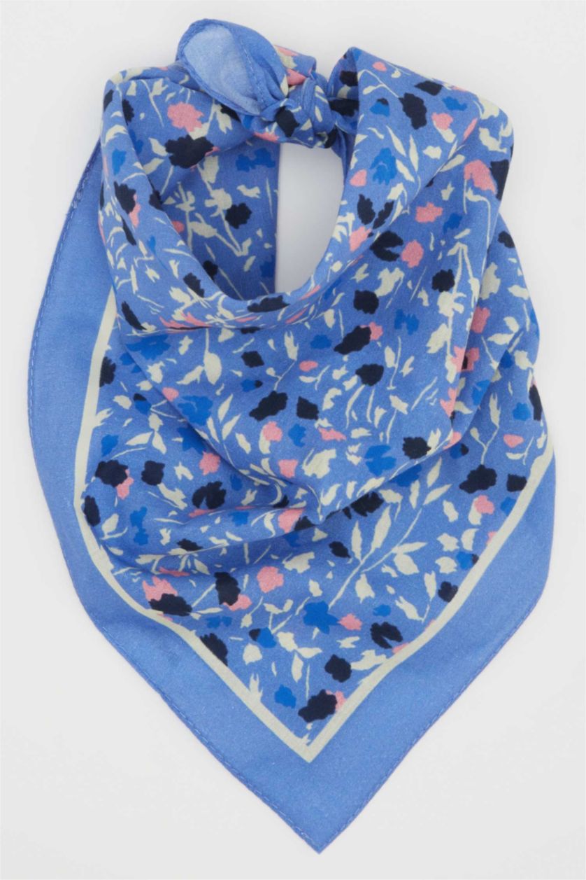 WOMAN Blue Woman Cotton Patterned Bandana