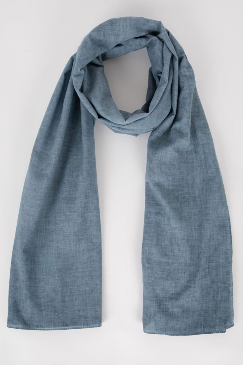 Women Blue Woman Cotton Hijab Shawl