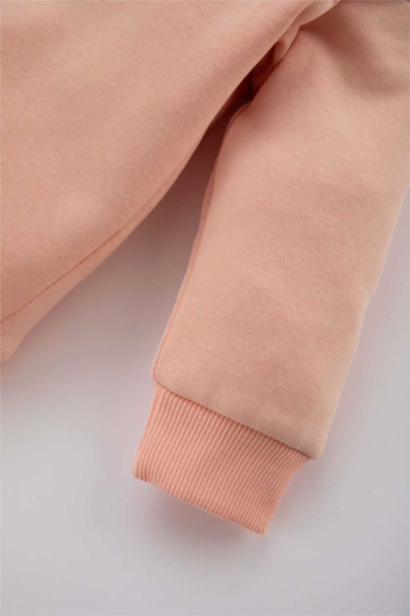 BABY GIRL Salmon 2 piece Regular Fit Crew Neck Slogan Set