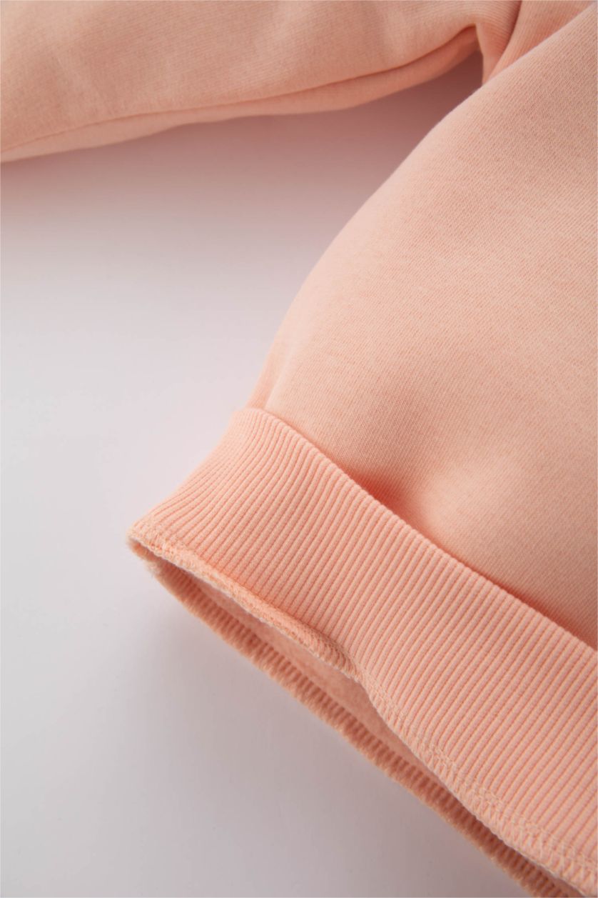 BABY GIRL Salmon 2 piece Regular Fit Crew Neck Slogan Set