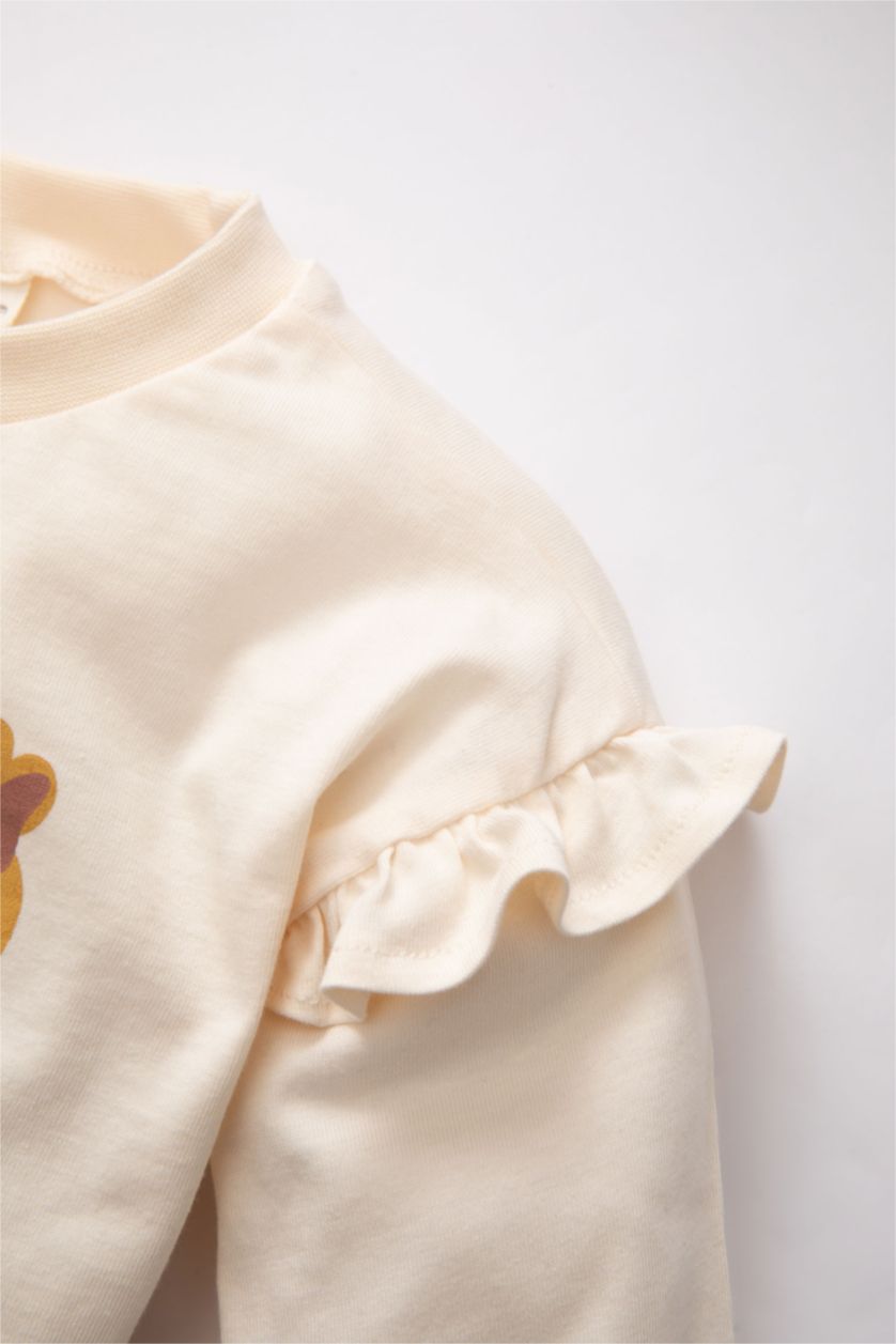 BABY GIRL Light Pink Baby Girl Ballerina Printed Cotton T-Shirt Leggings 2 Piece Set