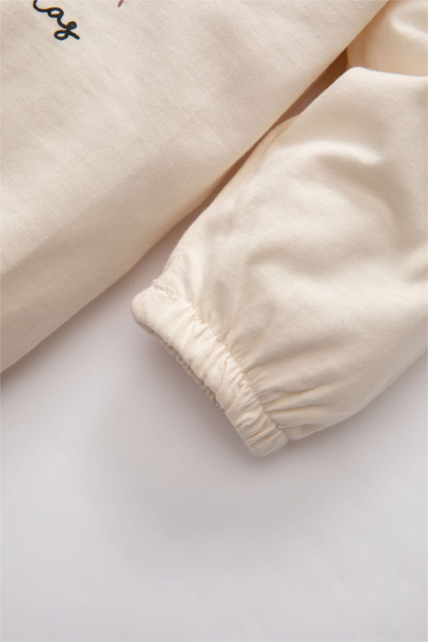 BABY GIRL Light Pink Baby Girl Ballerina Printed Cotton T-Shirt Leggings 2 Piece Set