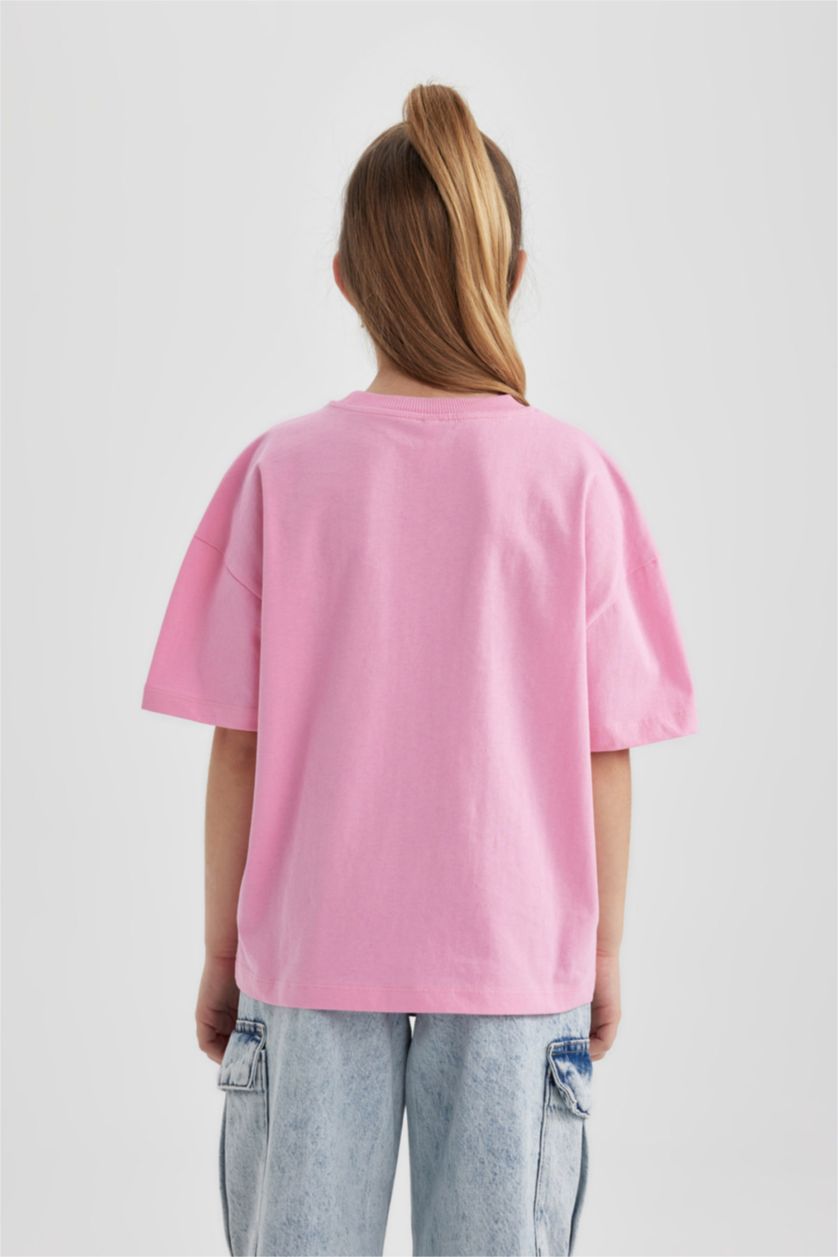 GIRLS & TEENS Pink Girl Oversize Fit Short Sleeve T-Shirt