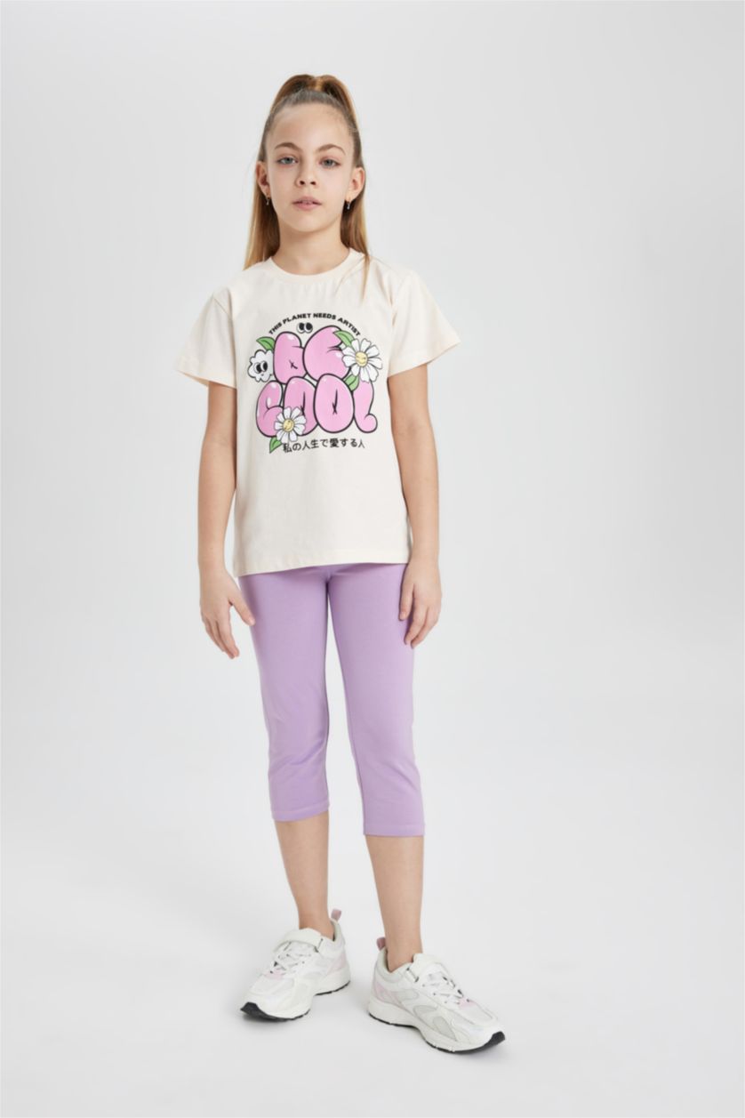 Девочки и подростки Светло-лососевый Футболка с коротким рукавом для девочек