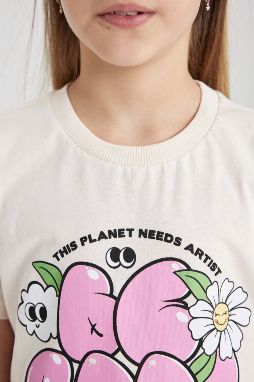 Девочки и подростки Светло-лососевый Футболка с коротким рукавом для девочек